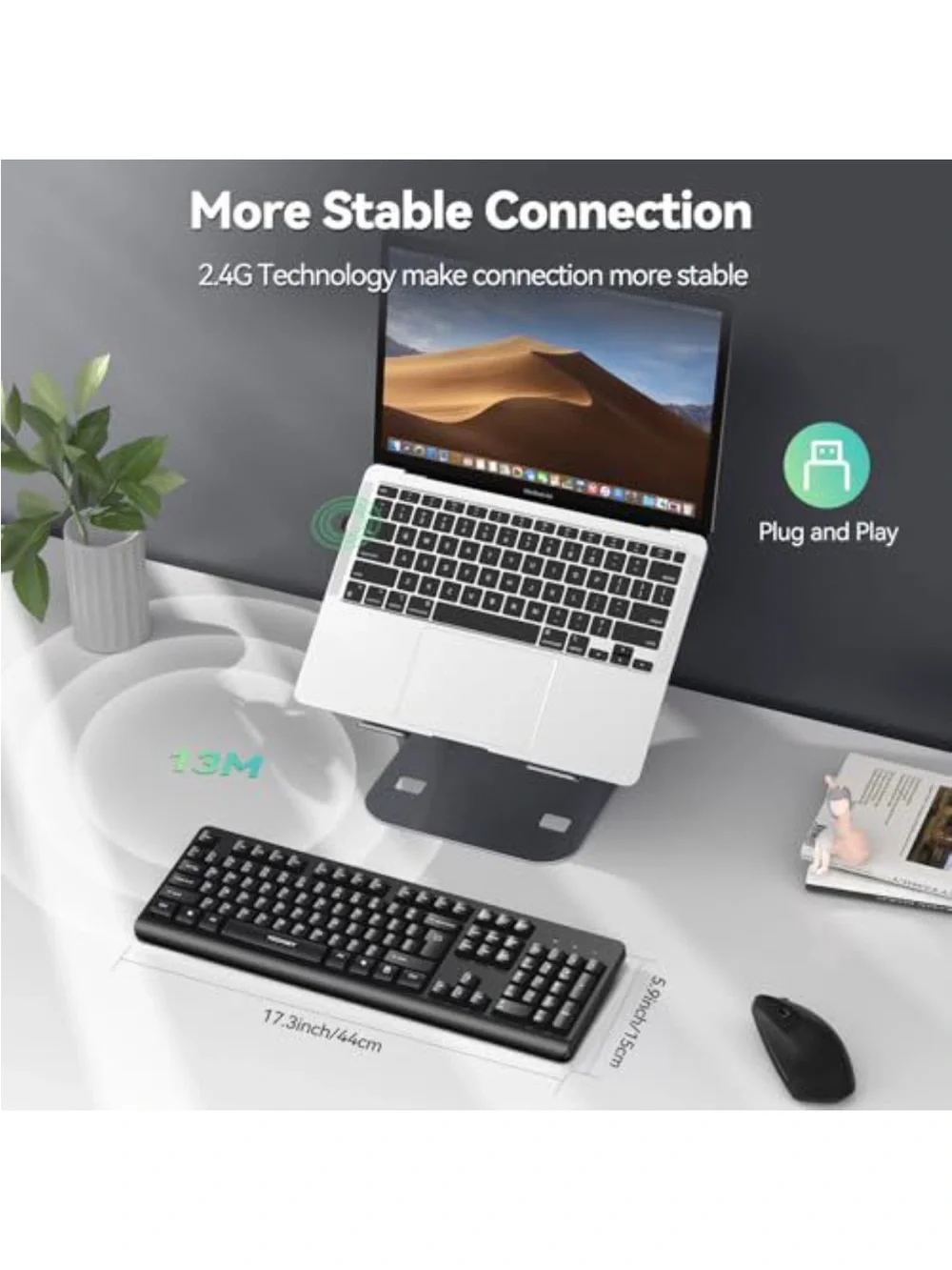 Wireless Black USB Keyboard